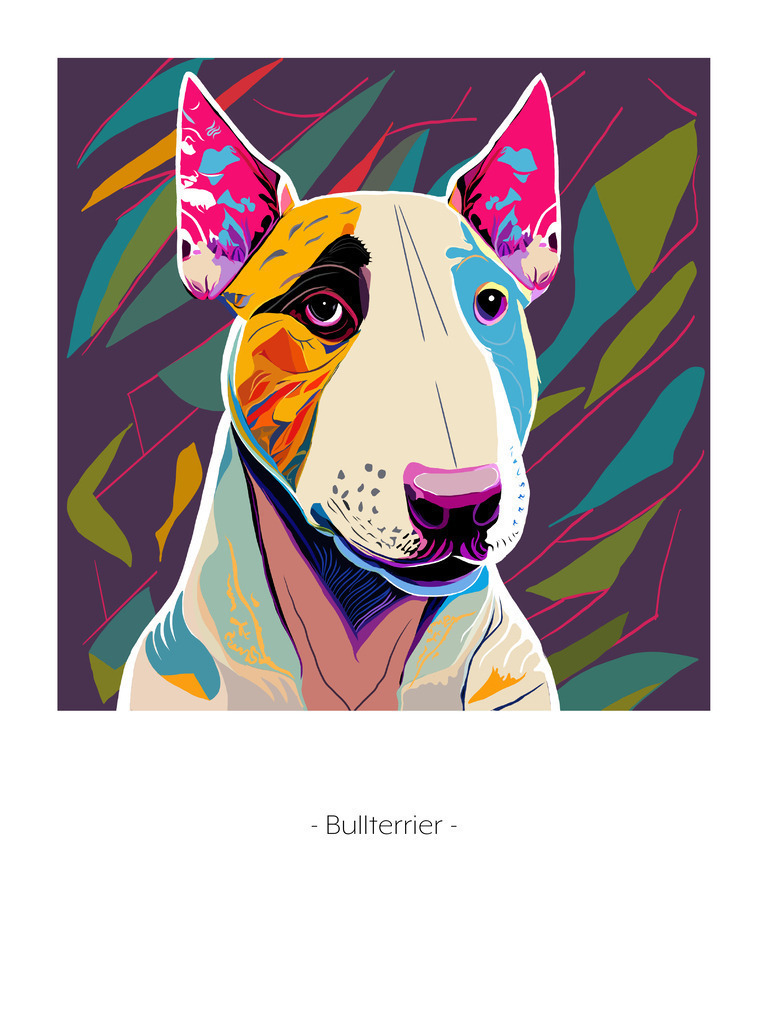 Bullterrier | Illustrationen, digitalpainting, animals, dogs, hunde, art, Kunst, Illustrationsart, Bielefeld, Germany - Realisiert mit Pictrs.com