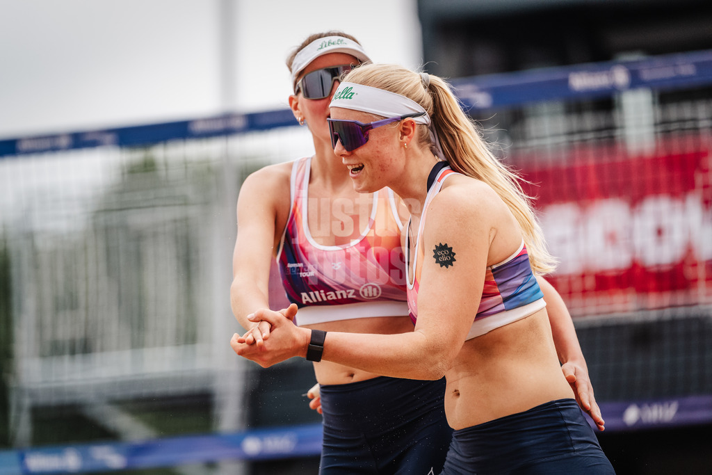 Beachvolleyball | Frauen | Allianz German Beach Tour 2025 | Tourstop Hamburg | 30.05.2025 | v.l. Sarah Schulz und Anna Behlen jubeln