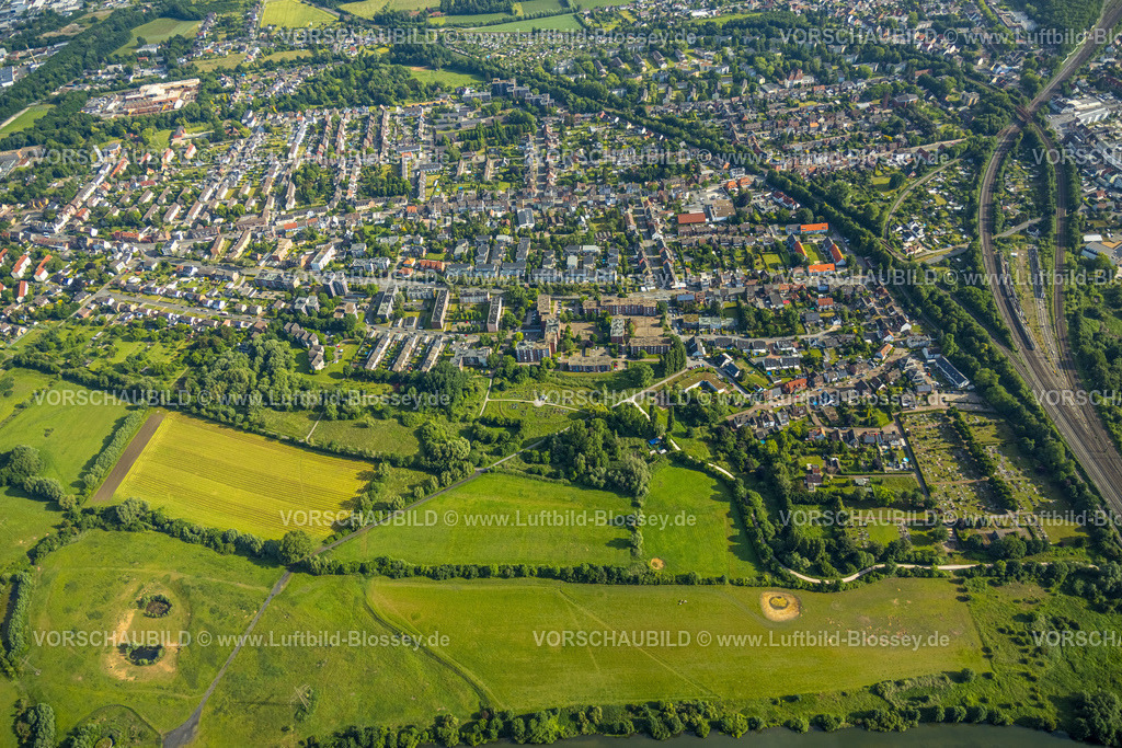 Hamm220601595 | Luftbild, Wohnsiedlung zwischen Großer Sandweg und Nordenstiftsweg, Lippeaue, Urbaner Garten Kornmersch, Bockum-Hövel, Hamm, Ruhrgebiet, Nordrhein-Westfalen, Deutschland