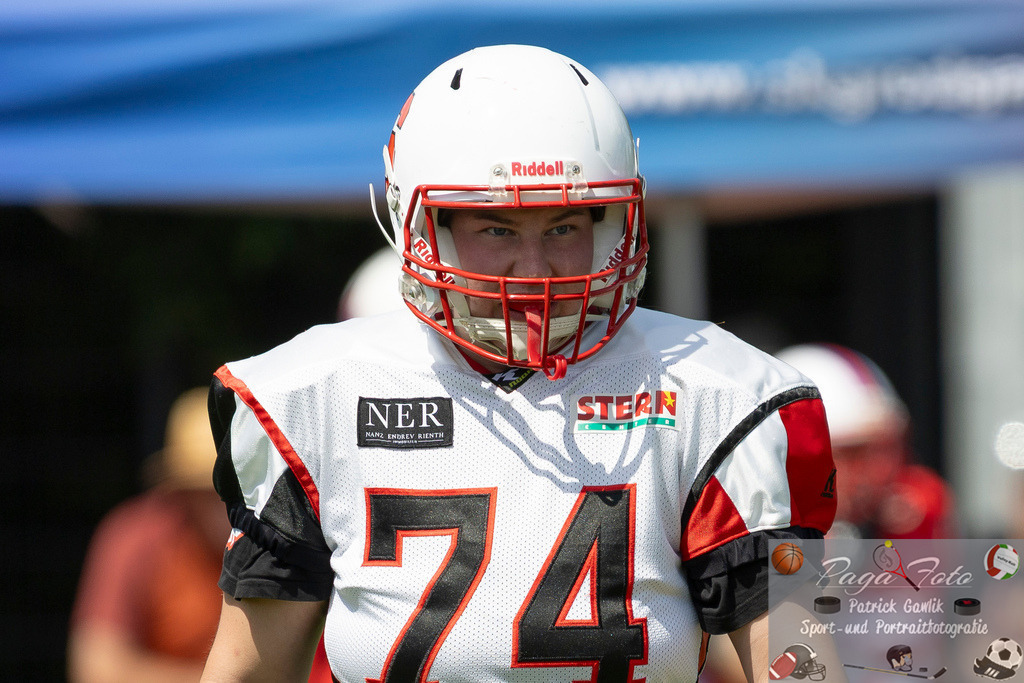 GFLW 1: German Football League Women 1: Rodgau Pioneers Ladies - Stuttgart Scorpions Sisters, 07.06.2026 | Christina Utzinger (Stuttgart Scorpions Sisters #74), Freisteller, Portrait / Porträt, Rodgau Pioneers Ladies - Stuttgart Scorpions Sisters, Rodgau, Maingau-Energie-Stadion "Am Weichsee", 7.6.2026 - Realisiert mit Pictrs.com