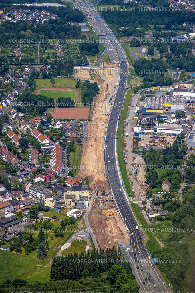 Herne220502945 | Luftbild, Baustelle und Ausbau an der Autobahn A43, Grullbad, Recklinghausen, Ruhrgebiet, Nordrhein-Westfalen, Deutschland