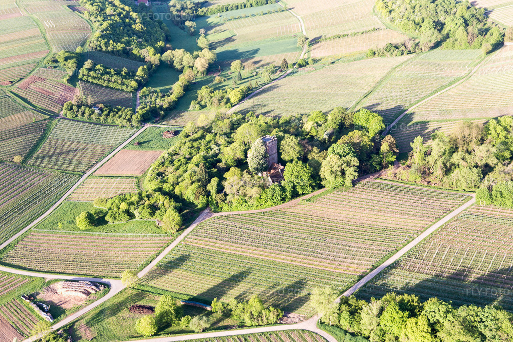 Aerial view: Chateau Saint Paul on the Sonnenberg in Wissembourg in the state Bas-Rhin, France. – Photo: IMG_107008.jpg taken on 04/27/2018 by Werner Riehm/FLY-FOTO.com – Resolution of the original: 5472 x 3648 px