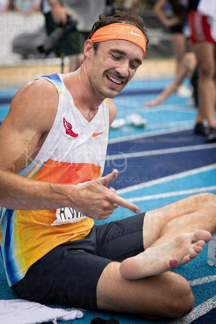Multisport Event; Ratingen, 28.06.2026 | RATINGEN, GERMANY - JUNE 28, 2026 : Harrison Williams (USA / United States) with some problems on his left foot after the 1500m during the Multisport Event at Stadion Ratingen on June 28, 2026 in Ratingen, Germany.