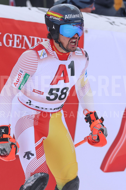 Audi FIS Ski World Cup: Men’s Slalom – Hahnenkamm Race, Kitzbuehel | Kitzbuehel, Austria, 25.Jan.26 - Alpine Skiing - FIS World Cup, Hahnenkamm Race, Slalom, men. The image shows del CAMPO HERNANDEZ Juan (ESP, Atomic).