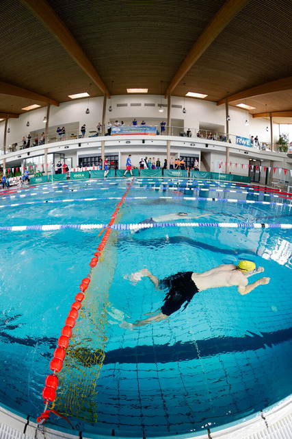 DLRG, Wettkampf, Rettungssport, Landesverbandsmeisterschaften 2026 13.06.2026 | Bedburg, Deutschland - June, 13: Lauf Nr. 115 der Landesverbandsmeisterschaften 2026 im MonteMare Bedburg. In dem Lauf Nr. 115 traten die Teilnehmenden in der Disziplin 200 m Hindernisschwimmen gegeneinander an. (Foto: Benedikt Lang (DLRG) - Realisiert mit Pictrs.com