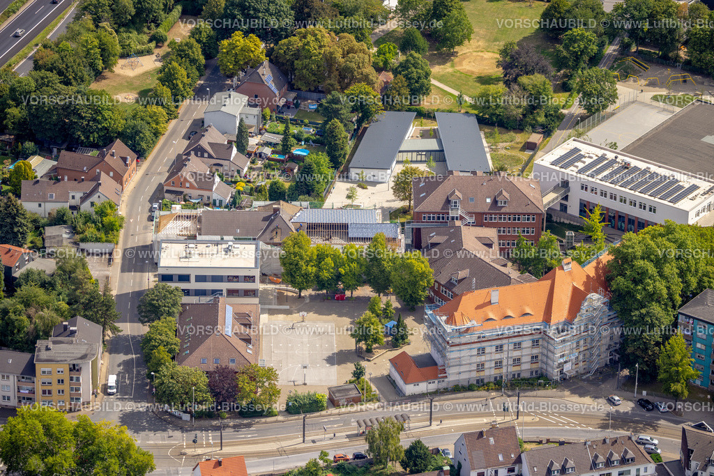 Muelheim220802531 | Luftbild, Willy-Brandt-Schule, Baustelle und Renovierung, Styrum, Mülheim an der Ruhr, Ruhrgebiet, Nordrhein-Westfalen, Deutschland
