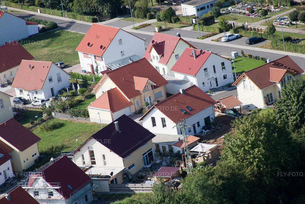 Luftbild: Neubaugebiet An d. Anhaide im Ortsteil Schaidt in Wörth im Bundesland Rheinland-Pfalz in Deutschland. Foto: IMG_20971.jpg vom 06.09.2009 durch Werner Riehm/FLY-FOTO.de