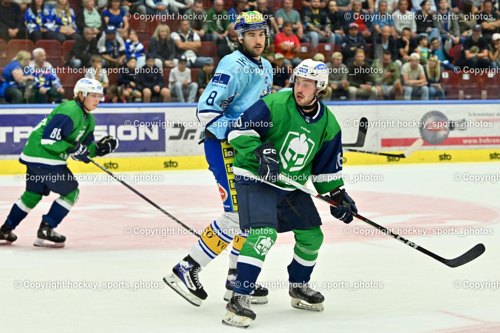 EC iDM Wärmepumpen VSV vs. KHL Sisak | #8 Maximilian Rebernig EC VSV, EC iDM Wärmepumpen VSV vs. KHL Sisak, EC iDM Wärmepumpen VSV vs. KHL Sisak am 02.09.2025 in Villach (Stadthalle Villach), Austria, (Photo by Bernd Stefan)