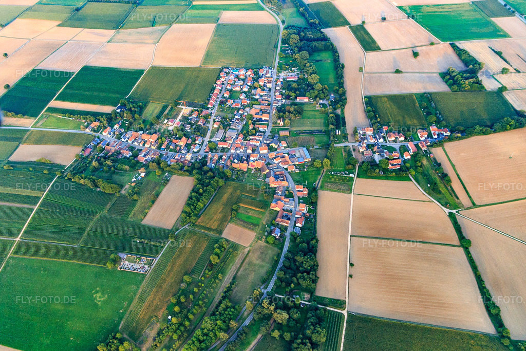 Luftbild: Ortsansicht von Westen im Ortsteil Kleinsteinfeld in Niederotterbach im Bundesland Rheinland-Pfalz in Deutschland. Foto: IMG_103253.jpg vom 03.09.2017 durch Werner Riehm/FLY-FOTO.de
