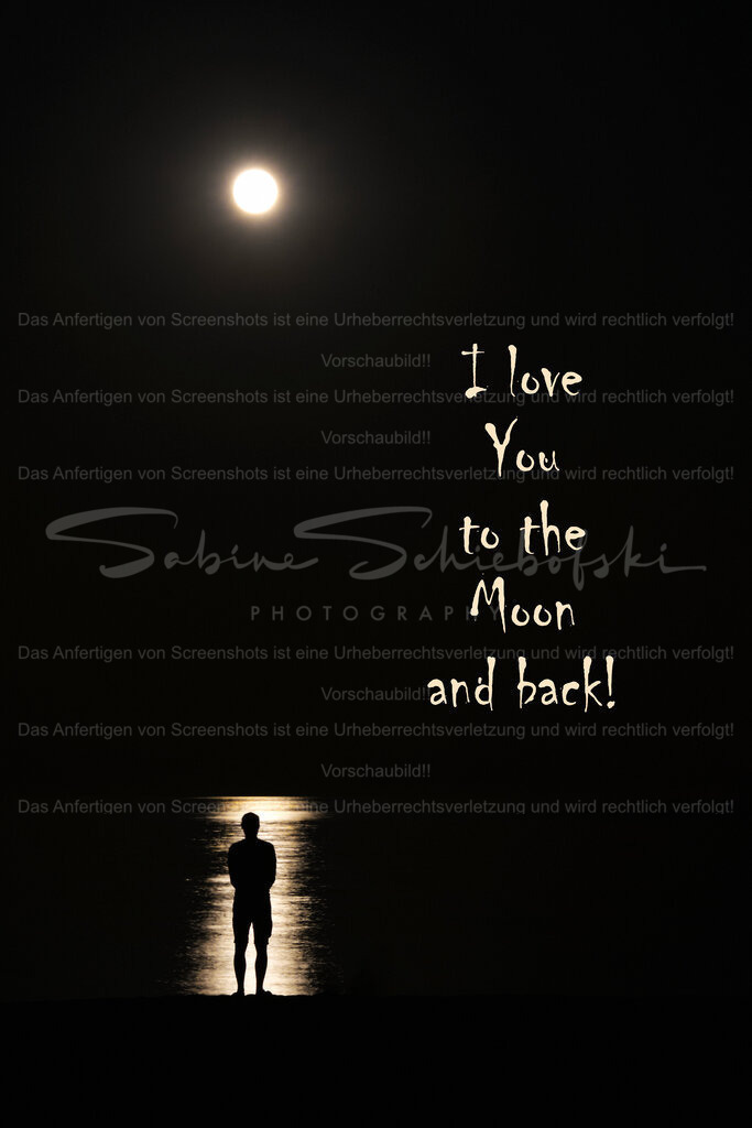 Postkarte "I love You to the Moon and back!" | People- und Tierfotografie, Imageaufnahmen, Veranstaltungsfotografie und Wandbilder aus der Natur ★ Made in Germany ✔️ Druck + Downloads ✔️ Naturfotografie in Top Qualität ★ schneller Versand, weltweite Lieferung! - Realisiert mit Pictrs.com