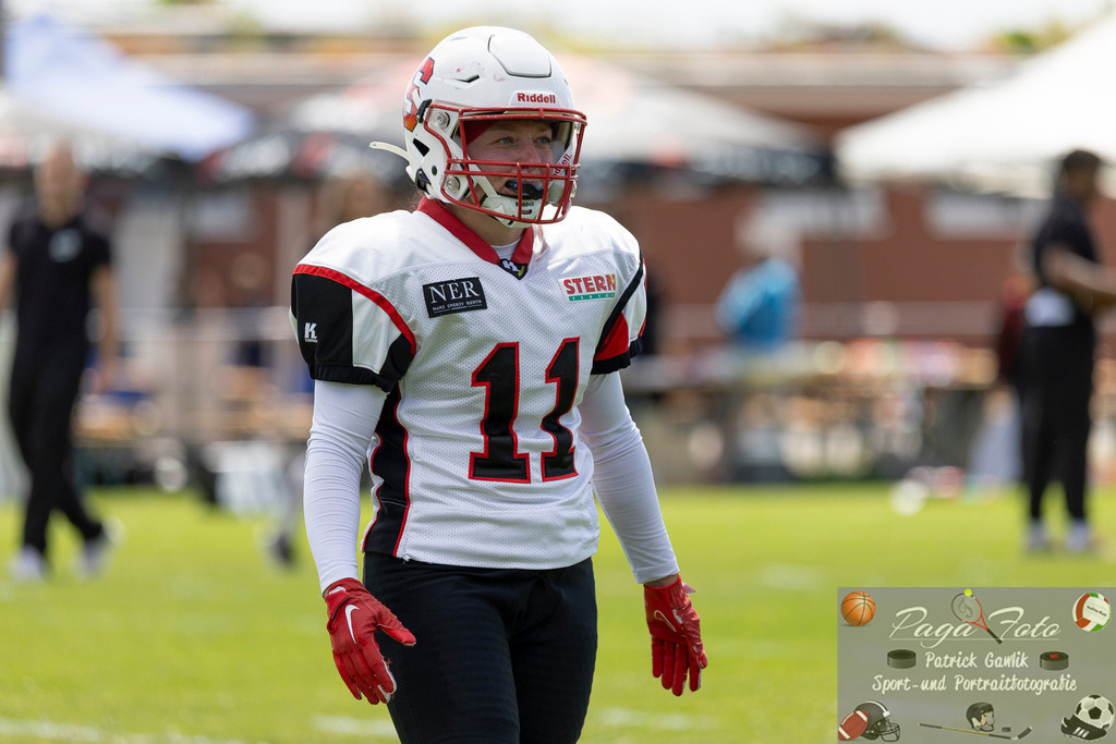 GFLW 1: German Football League Women 1: Rodgau Pioneers Ladies - Stuttgart Scorpions Sisters, 07.06.2026 | Hanna Marina Gandowitz (Stuttgart Scorpions Sisters #11), Freisteller, Portrait / Porträt, Rodgau Pioneers Ladies - Stuttgart Scorpions Sisters, Rodgau, Maingau-Energie-Stadion "Am Weichsee", 7.6.2026 - Realisiert mit Pictrs.com