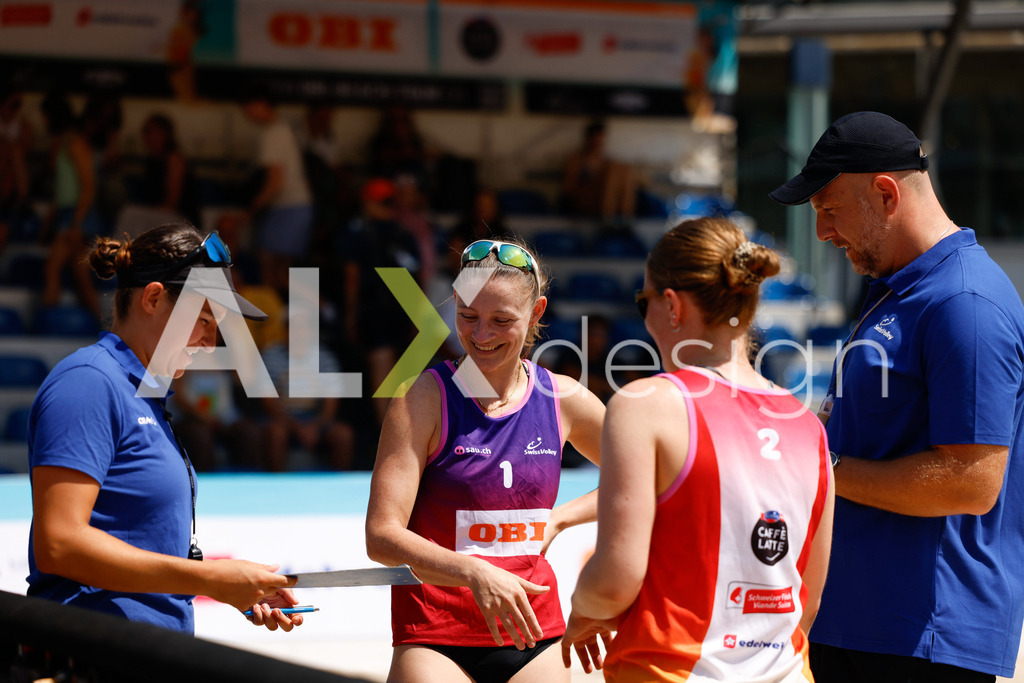 Obi BeachTour 2026 - Basel | BASEL, SWITZERLAND - JULY 17: DUNJA GERSON (SUI) during the Obi BeachTour 2026 match between KLUSER / SCHWAB (SUI) and GERSON / SCHALTEGGER (SUI) at Barfüsserplatz on July 17, 2026 in Basel, Switzerland. - Realisiert mit Pictrs.com