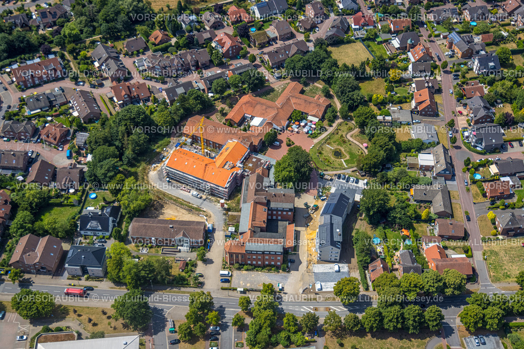 Schermbeck220703793 | Luftbild, Baustelle am Caritas Altenheim und Pflegeeinrichtung Marienheim, Haus Kilian Wohnheim, Schermbeck, Ruhrgebiet, Nordrhein-Westfalen, Deutschland