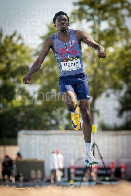 Juniorengala 2026; Mannheim, 13.06.2026 | MANNHEIM, GERMANY - JUNE 13, 2026 : Harley Henry (GBR/Great Britain &amp; N.I.) competing in the men’s U20 triple jump during the Juniorengala 2026 at Michael-Hoffmann-Stadion on June 13, 2026 in Mannheim, Germany.