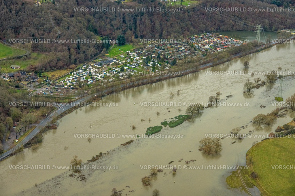 Hattingen231202445Ruhr | Luftbild, Ruhrhochwasser, Weihnachtshochwasser 2023, starke Regenfälle,  Winz, Hattingen, Ruhrgebiet, Nordrhein-Westfalen, Deutschland