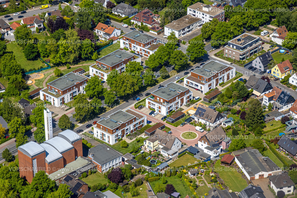 Hamm250500400Lippestrasse Kopie | Luftbild, Neubaugebiet Lippestraße, Dachbegrünung, Hamm , Ruhrgebiet, Nordrhein-Westfalen, Deutschland