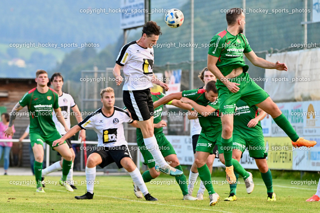 FC Gmünd vs. SV Spittal 1921 | #16 Daniel Vasiljevic FC Gmünd, #3 Killian Brandner SV Spittal, #4 Thomas Walker SV Spittal, FC Gmünd vs. SV Spittal 1921, FC Gmünd vs. SV Spittal 1921 am 27.08.2024 in Gmünd (Sportplatz Karnerau), Austria, (Photo by Bernd Stefan)