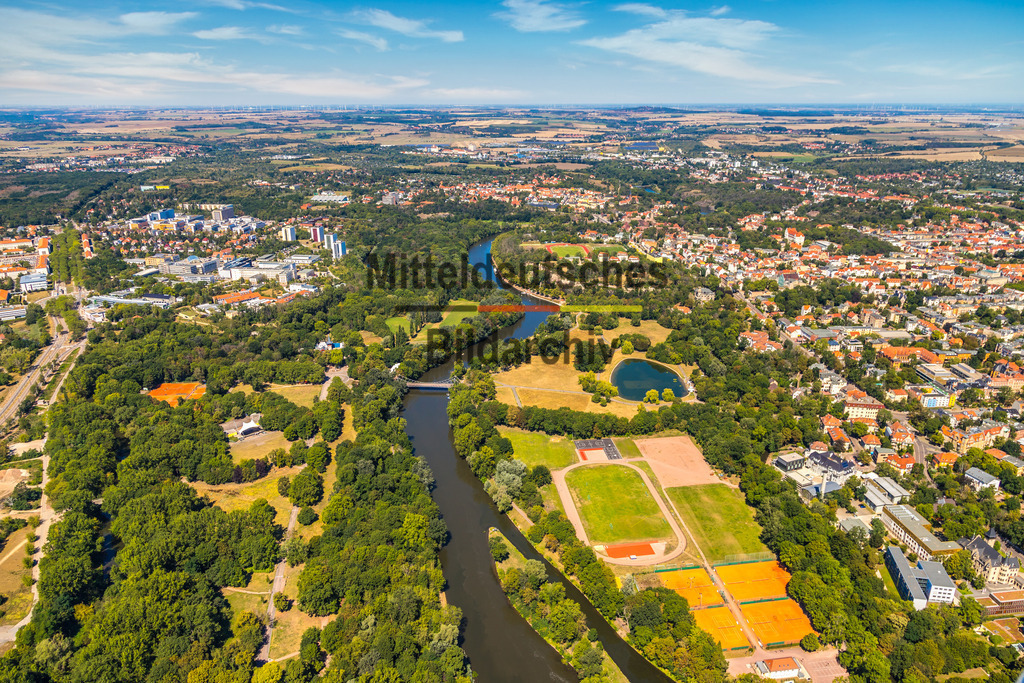 Luftbild Halle Peißnitzinsel und Saale-8978 | Saale - Realisiert mit Pictrs.com