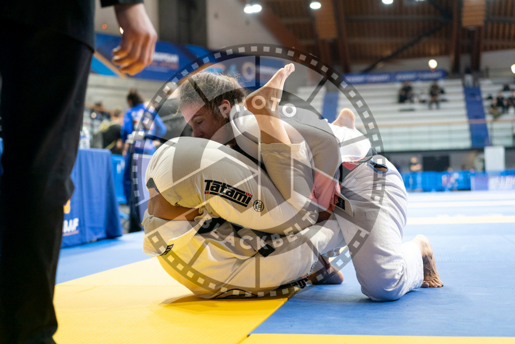 20240124PBB05277 | Fighters compete during the fifth day of the Brazilian Jiu-jitsu European Championship of the IBJJF in Paris, France, on January 24, 2024.