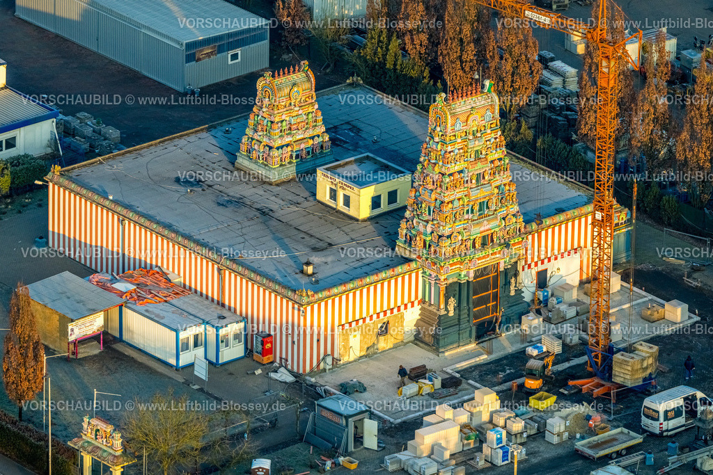 Hamm250200127Uentrop | Luftbild, Hindu Tempelanlage, Hinduistische Gemeinde in Deutschland, K.d.ö.R., Uentrop, Hamm, Ruhrgebiet, Nordrhein-Westfalen, Deutschland