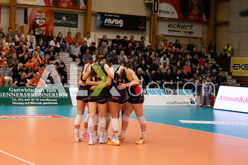 Volleyball I Frauen I Saison 2025-2026 I Volleyball NLA | Women I  Playoffs Finals 2/5 I  VC Kanti Schaffhausen - viteos NUC I  10.04.2026 | viteos NUC Spielerinnen - Realisiert mit Pictrs.com