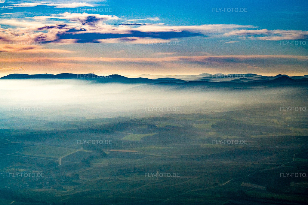Luftbild: Pälzerwald im Novemberdunst in Bad Bergzabern im Bundesland Rheinland-Pfalz in Deutschland. Foto: IMG_14799.jpg vom 30.11.2008 durch Werner Riehm/FLY-FOTO.de