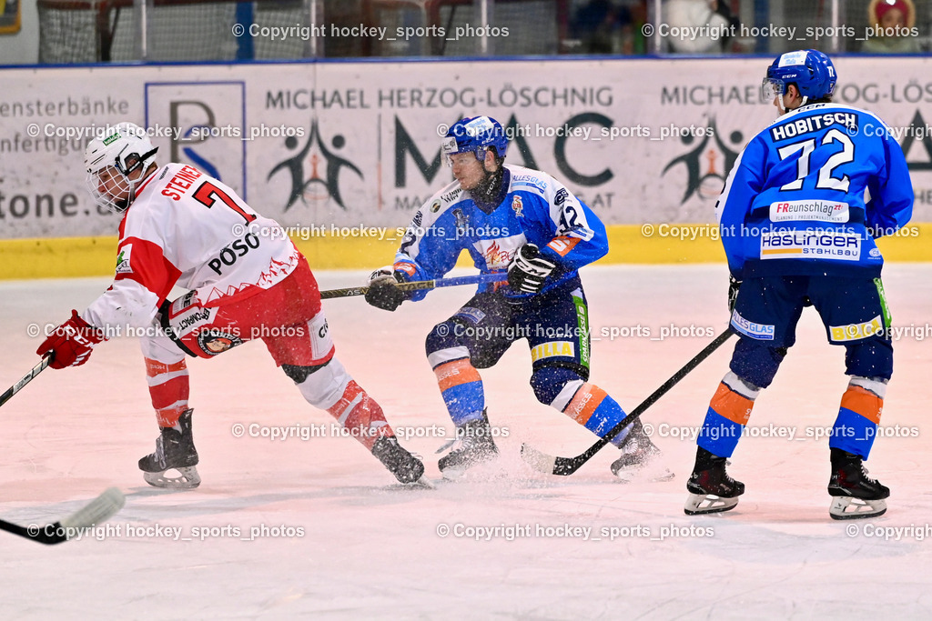 ESC Steindorf vs. ESV Ferlach  | #7 Steiner Marco ESV Ferlach, #92 Ratz Patrick ESC Steindorf, #72 Hobitsch Samuel ESC Steindorf, ESC Steindorf vs. ESV Ferlach , ESC Steindorf vs. ESV Ferlach  am 15.02.2026 in Steindorf (Ossiachersee Halle), Austria, (Photo by Bernd Stefan)
