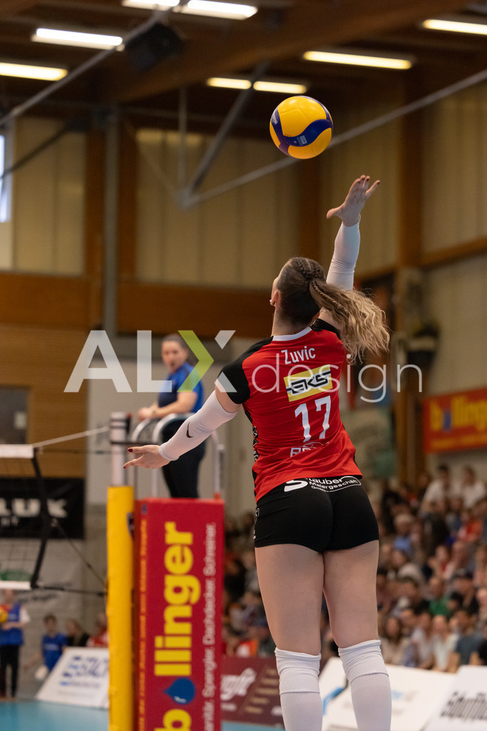 Volleyball I Frauen I Saison 2025-2026 I Volleyball NLA | Women I  Playoffs Finals 2/5 I  VC Kanti Schaffhausen - viteos NUC I  10.04.2026 | 17 Leana Zuvic (CH) (VC Kanti Schaffhausen) - Aussen - Realisiert mit Pictrs.com