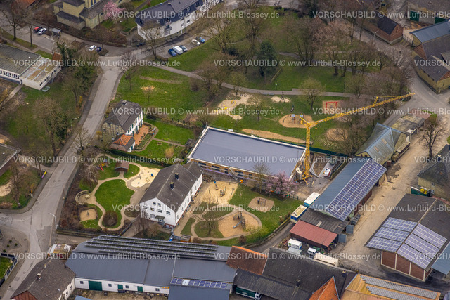 Werl240308453 | Luftbild, Baustelle mit Neubau-Erweiterung und Anbau Kindergarten Kita Westönner Bachstraße, Westönnen, Werl, Nordrhein-Westfalen, Deutschland