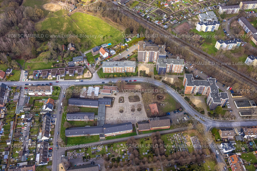 Hamm230215111 | Luftbild, Johannesschule, Neubau Wohngebiet Großer Sandweg, Hochhaussiedlung, Bockum-Hövel, Hamm, Ruhrgebiet, Nordrhein-Westfalen, Deutschland