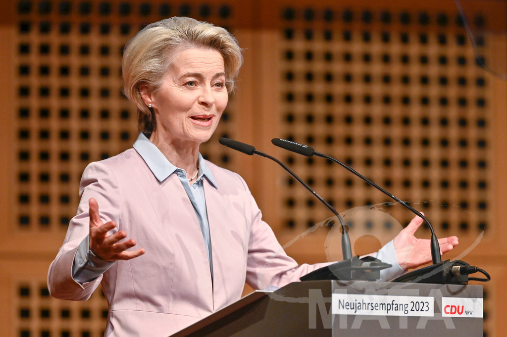 _DWI0636 | Politikerin Ursula von der Leyen beim CDU-NRW Neujahrsempfang in Düsseldorf. Düsseldorf, 28.01.2023 - Realisiert mit Pictrs.com