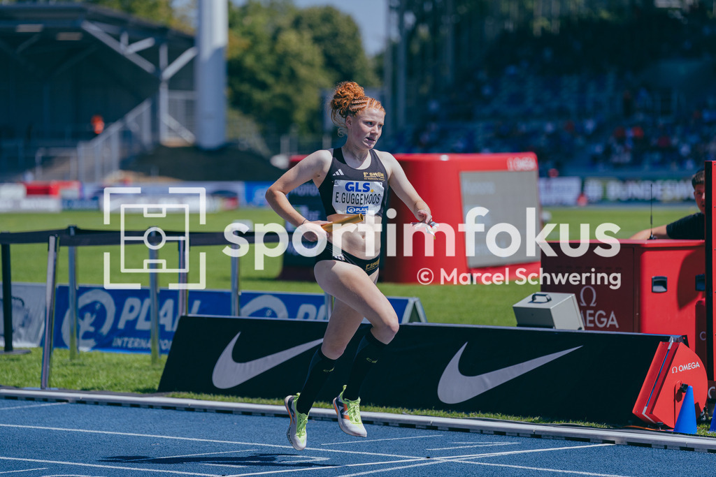 Deutsche Meisterschaften der Frauen und Männer 2026 | Elena Guggemoos, LG Stadtwerke München, U20 4x400-Meter-Staffel, Deutsche Meisterschaften der Frauen und Männer 2026, Lohrheidestadion Bochum-Wattenscheid, 25.07.2026. Foto: Marcel Schwering / sportimfokus - Realisiert mit Pictrs.com
