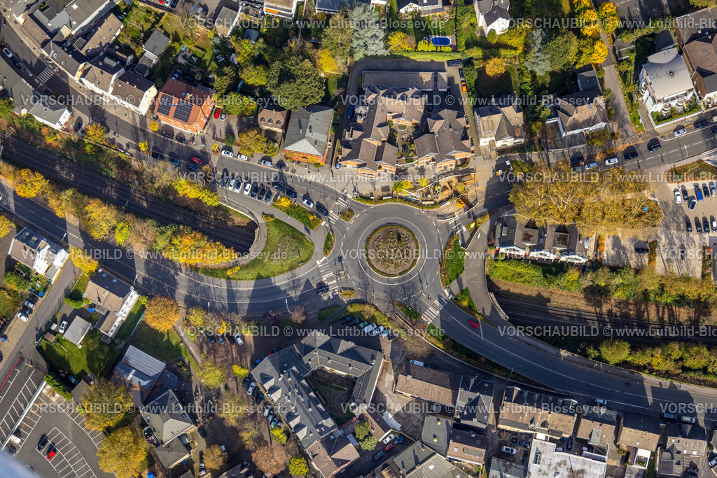 Wetter221017258 | Luftbild, Kreisverkehr Kaiserstraße und Friedrichstraße, Wetter, Ruhrgebiet, Nordrhein-Westfalen, Deutschland