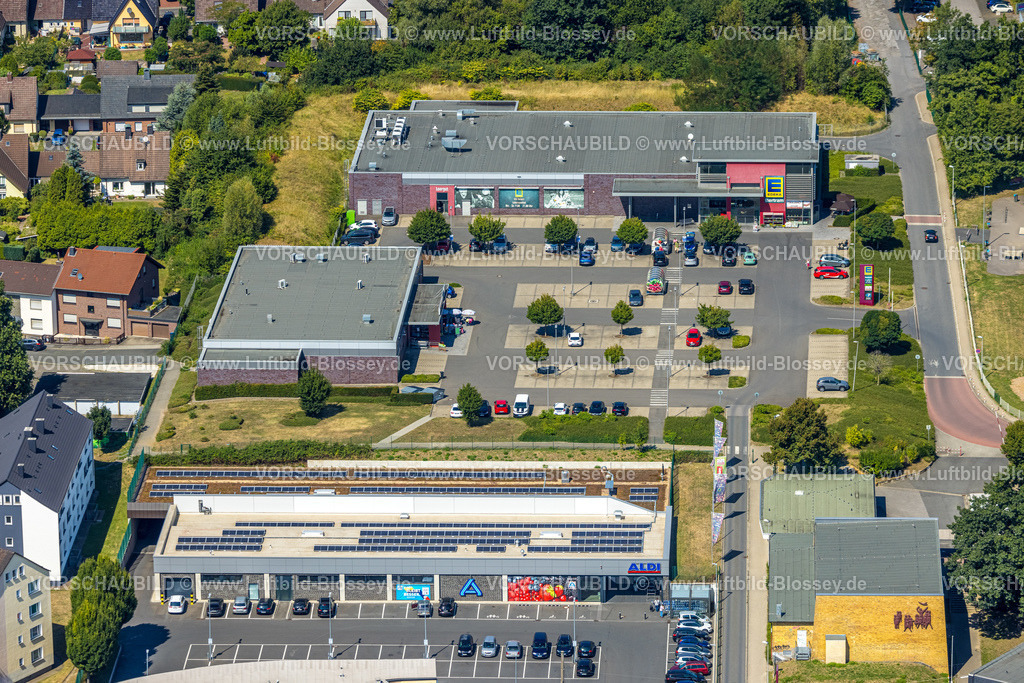 Witten220808658 | Luftbild, Einkaufszentrum Haldenweg, Edeka und Aldi Supermarkt, Heven, Witten, Ruhrgebiet, Nordrhein-Westfalen, Deutschland