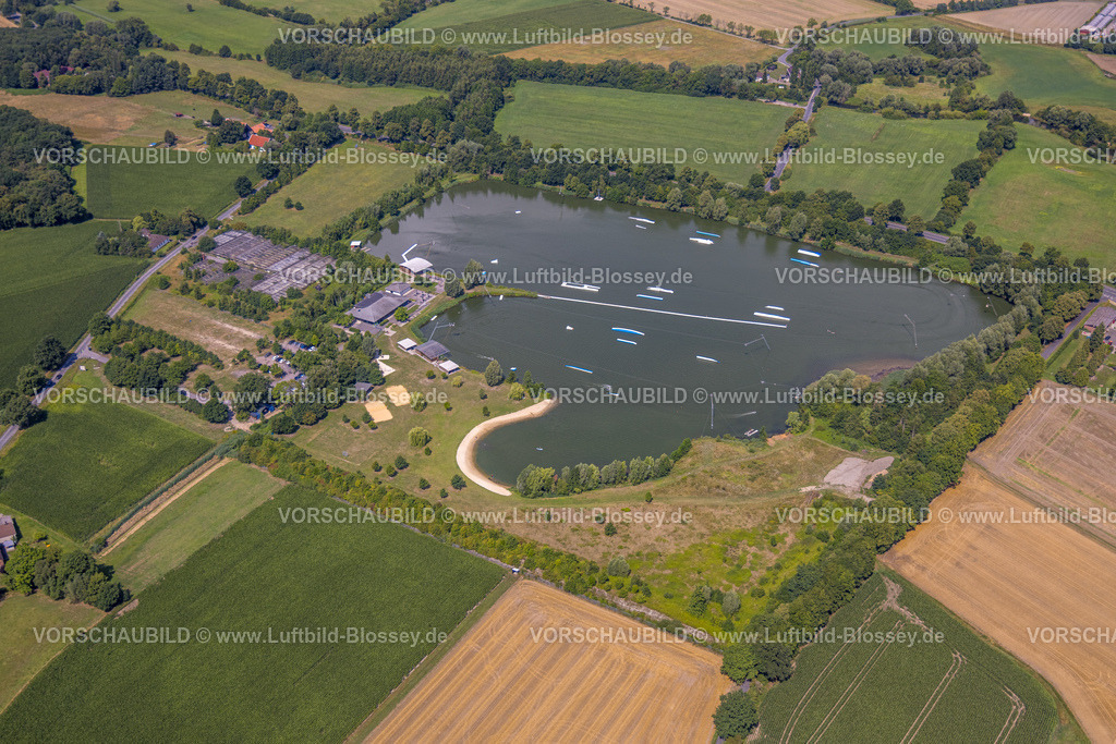 Hamm250702336Uentrop | Luftbild, Wasserski-Anlage Hamm Haarner Baggersee, geplanter Abriss der Gewächshäuser, Uentrop, Hamm, Ruhrgebiet, Nordrhein-Westfalen, Deutschland