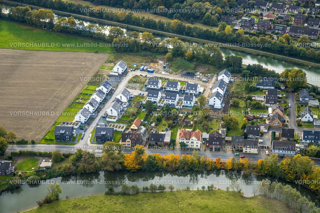 Hamm241014959 | Luftbild, Neubaugebiet für Wohnhäuser Im Fuchswinkel an der Lippestraße / Friedrichsfeld zwischen Fluss Lippe und Datteln-Hamm-Kanal, Uentrop, Hamm, Ruhrgebiet, Nordrhein-Westfalen, Deutschland
