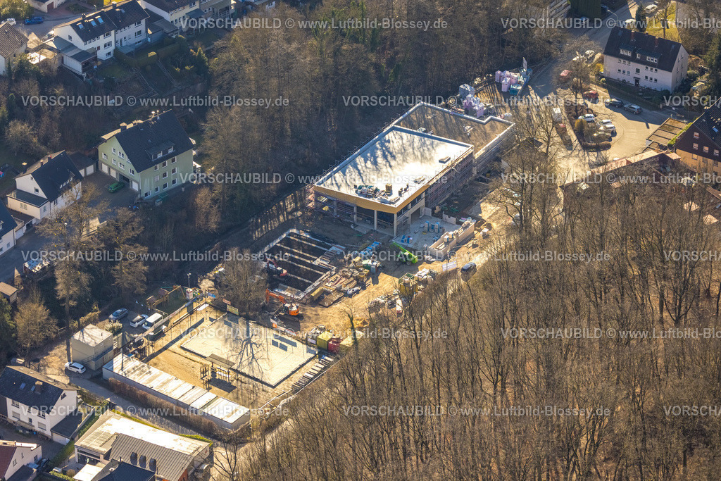 Hagen250302840 | Luftbild, Baustelle am Ganzjahresbad Henkhausen, Hasselbach, Hohenlimburg, Hagen, Ruhrgebiet, Nordrhein-Westfalen, Deutschland