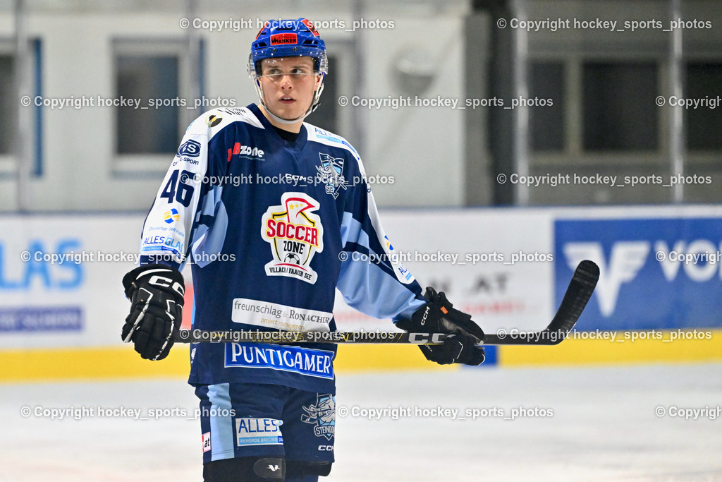 ESC Steindorf vs. EC Hornets Spittal 20.2.2024 | #46 Maurer Julian ESC Steindorf, ESC Steindorf vs. EC Hornets Spittal 20.2.2024, ESC Steindorf vs. EC Hornets Spittal 20.2.2024 am 20.02.2024 in Steindorf (Ossiachersee Halle), Austria, (Photo by Bernd Stefan)