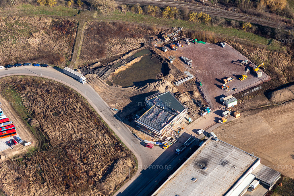 Luftbild: Neubau für die Bundespolizei in Kandel im Bundesland Rheinland-Pfalz in Deutschland. Foto: IMG_125696.jpg vom 02.03.2021 durch Werner Riehm/FLY-FOTO.de