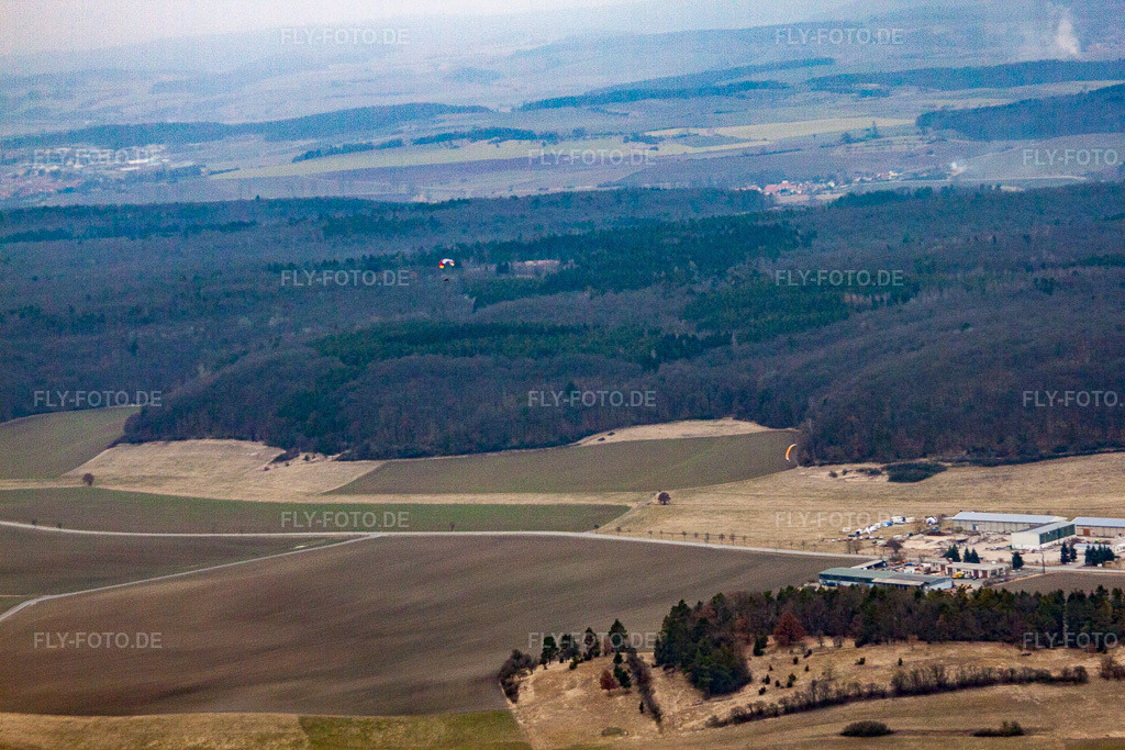Luftbild: ehem. Agrarflugplatz Westhausen Info in Sicht in Westhausen im Bundesland Thüringen in Deutschland. Foto: IMG_56127.jpg vom 06.04.2013 durch Werner Riehm/FLY-FOTO.de