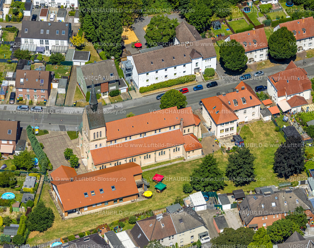 Dortmund220705919 | Luftbild, Kath. Kirche St. Josef, Nette, Mengede, Dortmund, Ruhrgebiet, Nordrhein-Westfalen, Deutschland