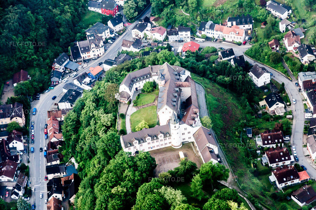 Luftbild: Schloßpark von Schloß Schönberg im Ortsteil Schönberg in Bensheim im Bundesland Hessen in Deutschland. Foto: IMG_089203.jpg vom 25.05.2016 durch Werner Riehm/FLY-FOTO.de