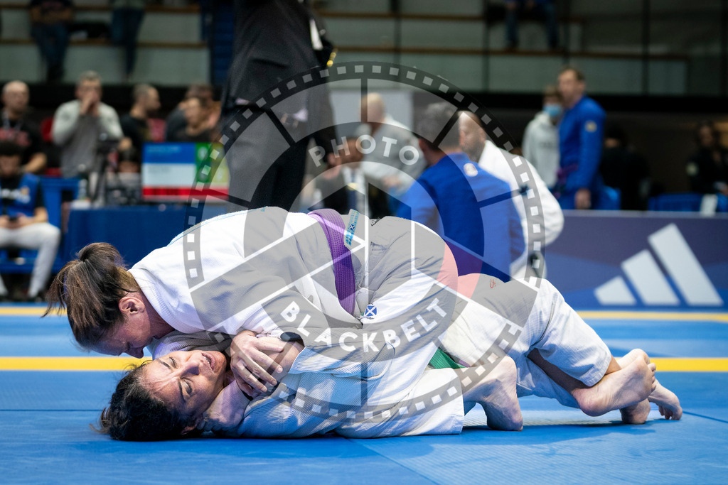 20240125PBB00666 | Fighters compete during the sixth day of the Brazilian Jiu-jitsu European Championship of the IBJJF in Paris, France, on January 25, 2024.