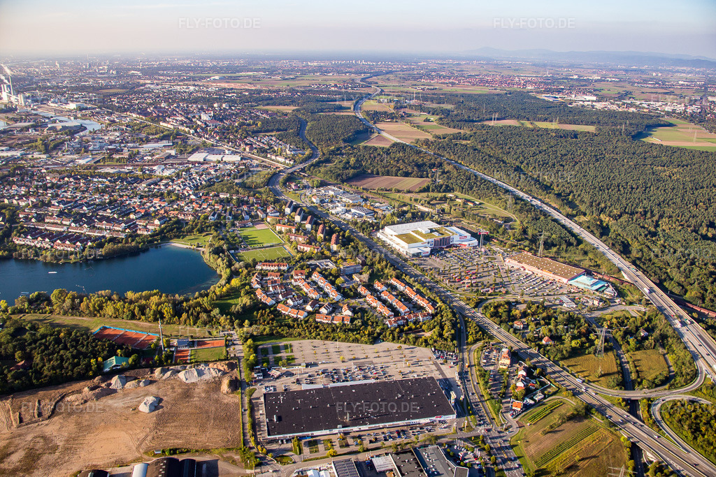 Luftbild: Neubau- Baustelle im Gewerbegebiet Schütte-Lanz-Park in Brühl im Ortsteil Rheinau in Mannheim im Bundesland Baden-Württemberg in Deutschland. Foto: IMG_073023.jpg vom 23.09.2014 durch Werner Riehm/FLY-FOTO.de