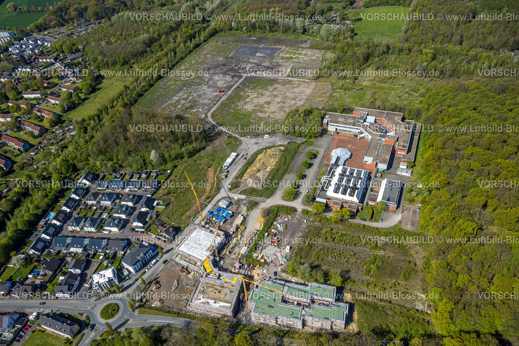 Bergkamen230406598 | Luftbild, Baustelle und Neubau, Grone Bildungszentrum NRW, TÜV Nord, neues Wohngebiet Unter den Telgen, Weddinghofen, Bergkamen, Ruhrgebiet, Nordrhein-Westfalen, Deutschland