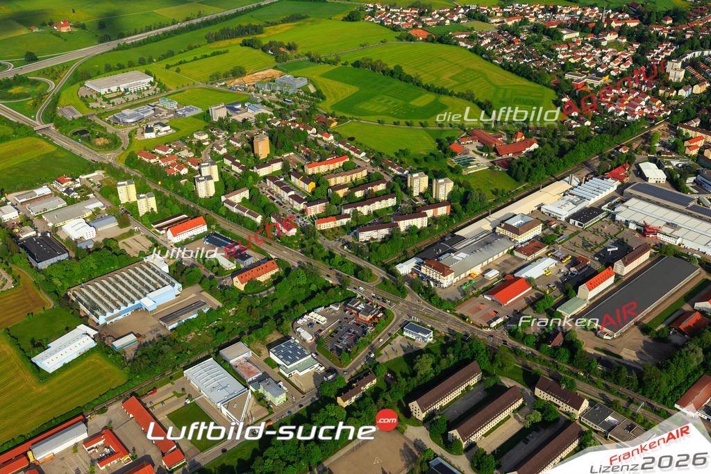 Die Luftaufnahme der Stadt Kempten Allgäu wurde vom UL-Flugzeug heraus erstellt ( keine Drohne )- hohe Auflösung für beste Qualität