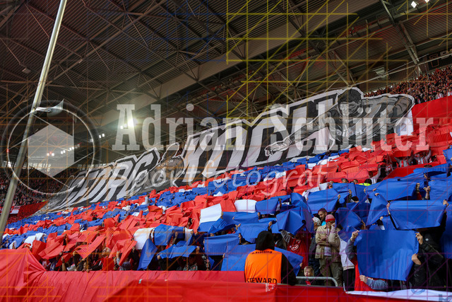 22.03.2026, GER, Fussball, Herren, 2. BL, Saison 2025/2026, Fortuna Düsseldorf - Hertha BSC Berlin | Trainer Markus Anfang schaut auf die Choreo zu ehren von Georg Koch