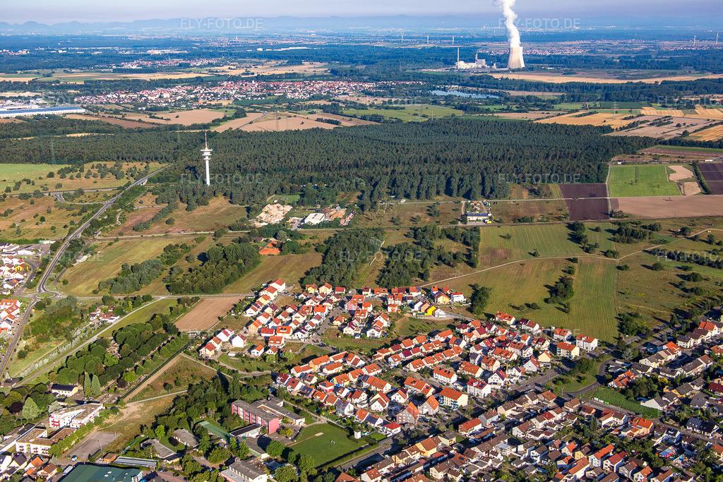 Luftbild: Montessorisstr im Ortsteil Wiesental in Waghäusel im Bundesland Baden-Württemberg in Deutschland. Foto: IMG_092372.jpg vom 01.08.2016 durch Werner Riehm/FLY-FOTO.de