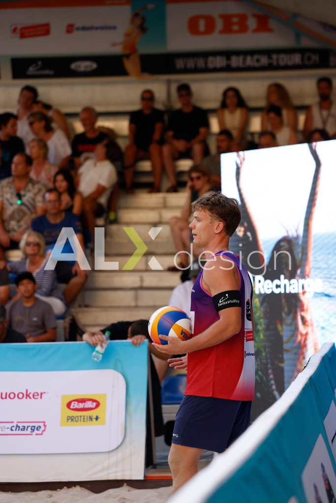 Obi BeachTour 2026 - Basel | BASEL, SWITZERLAND - JULY 18: FLORIAN BREER (SUI) during the Obi BeachTour 2026 match between MASSEREY / SCHNEGG (SUI) and BREER / KÄLIN (SUI) at Barfüsserplatz on July 18, 2026 in Basel, Switzerland. - Realisiert mit Pictrs.com
