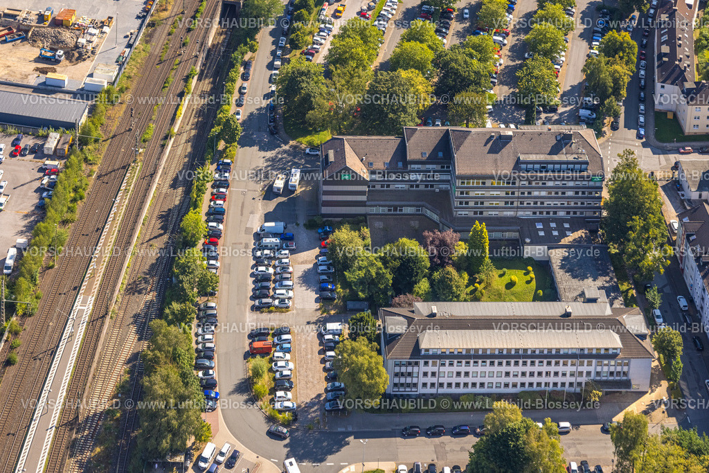 Schwelm240813817 | Luftbild, Finanzamt Schwelm, Bahnhof Parkplatz, Schwelm, Ruhrgebiet, Nordrhein-Westfalen, Deutschland